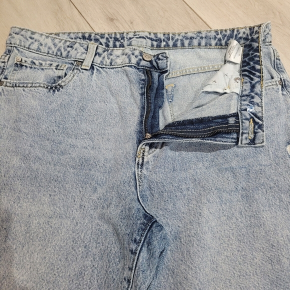 Denver Hayes Acid Wash Wide Leg High Waist 100% Cotton Denim Jeans Size 14 Blue - Picture 4 of 8